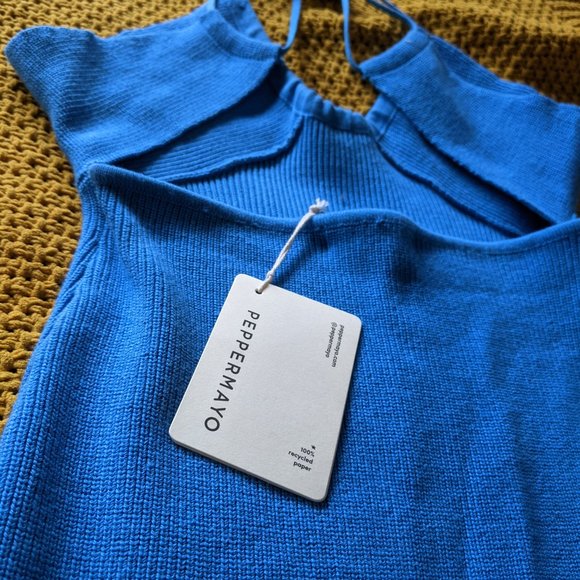 Peppermayo Blue Woven Mini Dress AU Size 8 - Picture 3 of 4